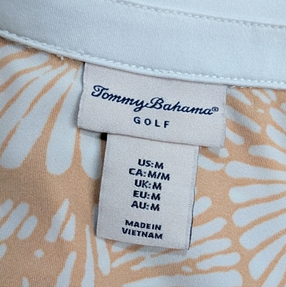 Tommy Bahama Golf Polo Shirt M 1/4 Zip Preppy #180L - Picture 3 of 7